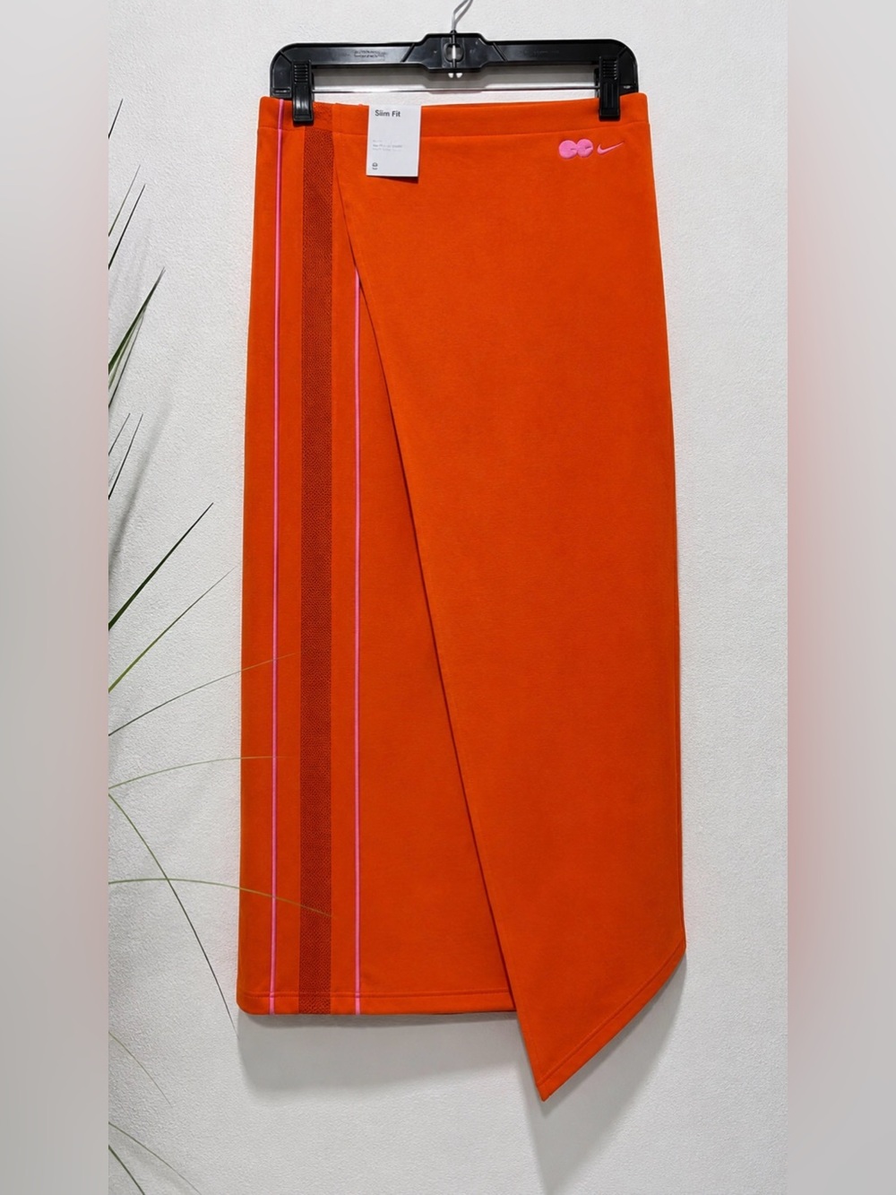 Nike Naomi Osaka High Waisted Ribbed Maxi Skirt  Orange